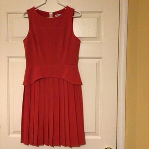 Eliza J Royal Collection Red Sleeveless Size 8 Peplum Pleated  Dress